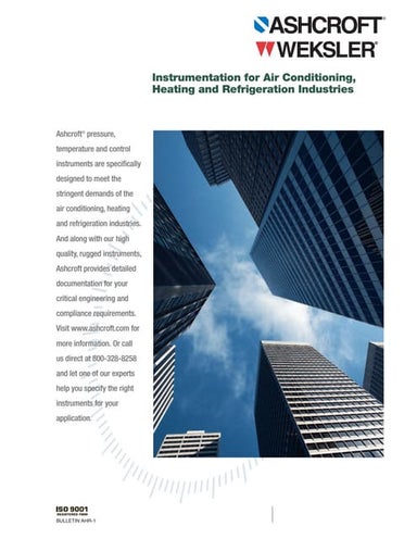 Ashcroft Pressure Gauges - Air Conditioning, Heating & Refridgeration Industr...
