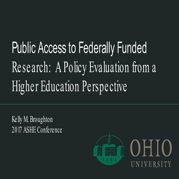 Public Access to Federally Funded Research