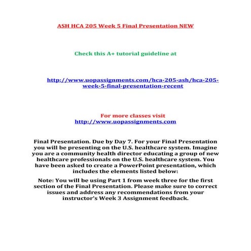 Ash hca 205 week 5 final presentation new
