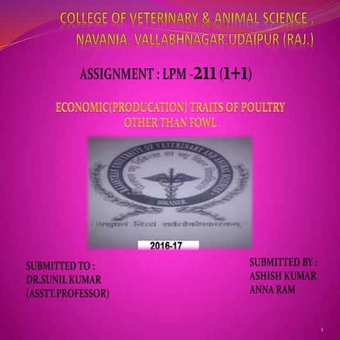 economic trait of poultry other than fowl