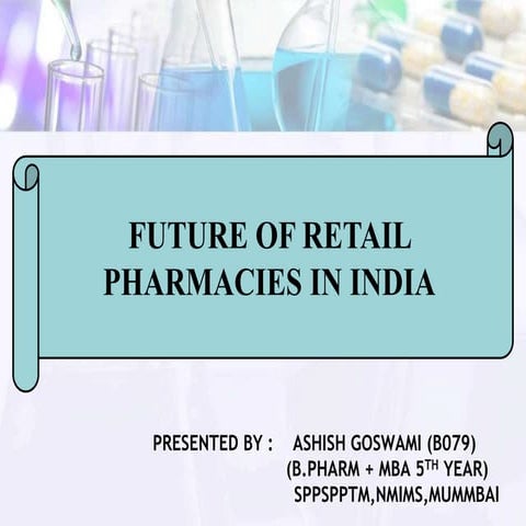 Ashish goswami(b079) future of retail pharmacies in india