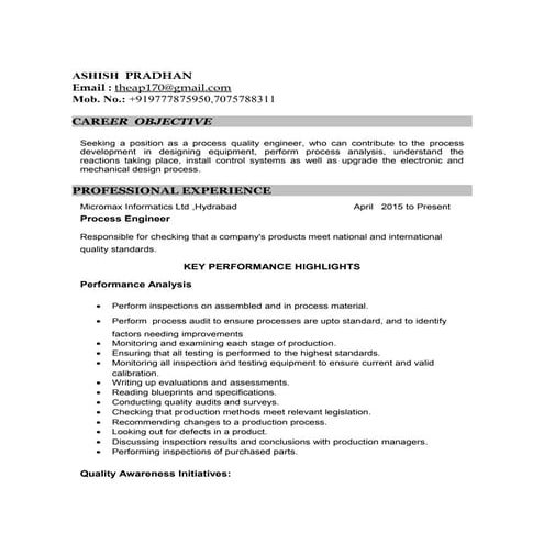 Ashish qa process resume