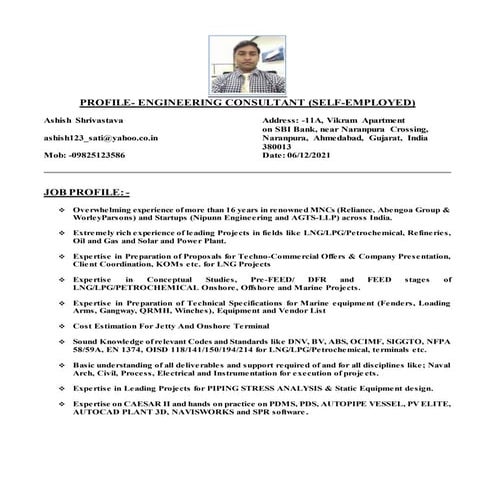 Ashish shrivastava engineering consultant