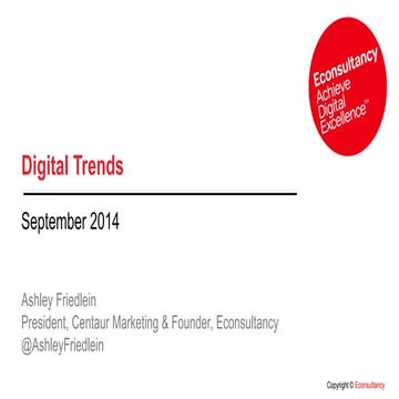 The digital and social media trends to watch. 2015 and beyond seminar: are yo...