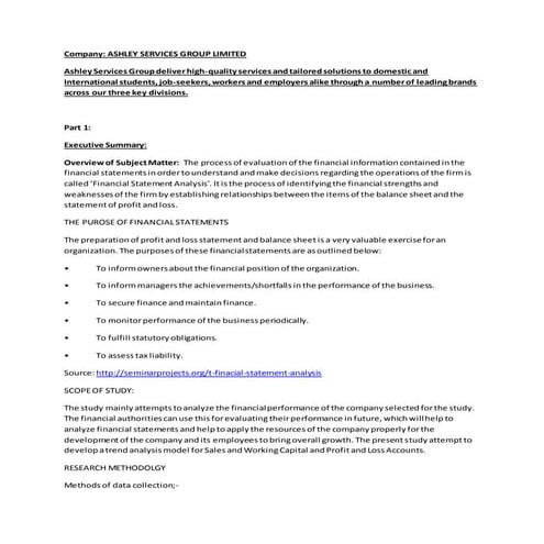 Ashley services group limited