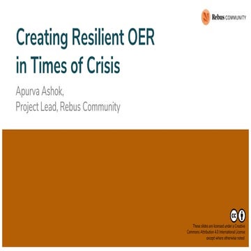 Ashok "Creating Resilient OER in Times of Crisis"