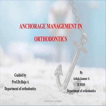 Anchorage management in orthodontics