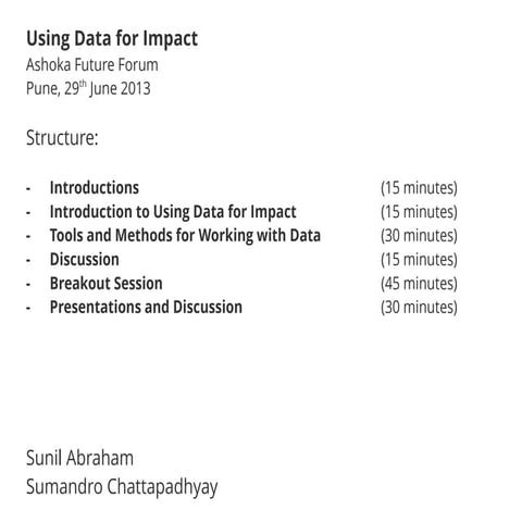 Ashoka Future Forum - Workshop - Using Data for Impact #02