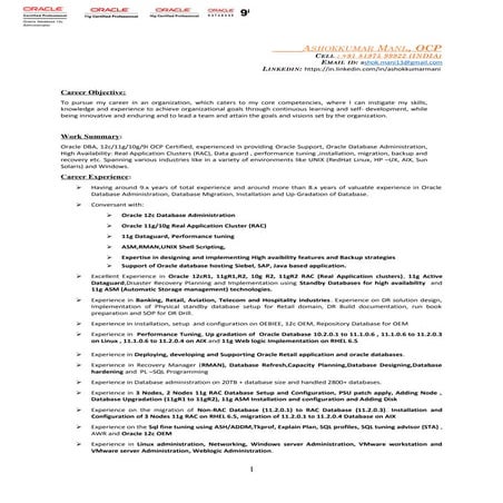 Ashokkumar mani's cv