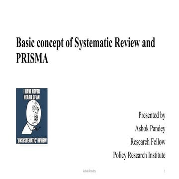 Basic concept of Systematic Review and PRISMA