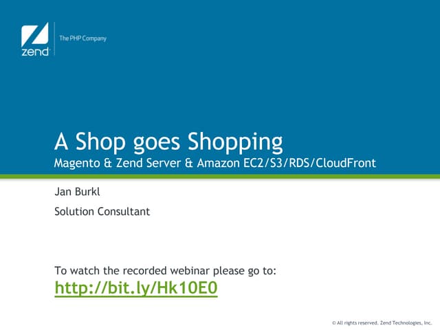 A shop goes shopping - running Magento on Amazon EC2