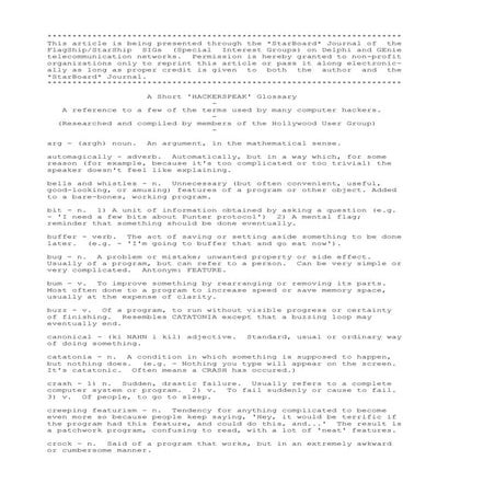 A short hacker speak glossary(2)