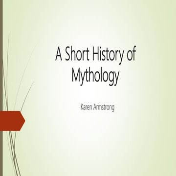 A short history of mythology