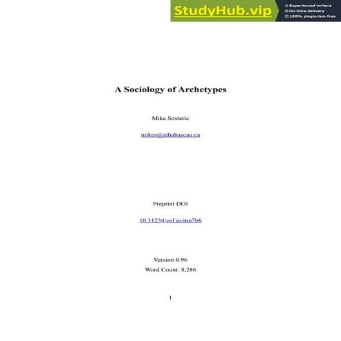 A Short Sociology Of Archetypes