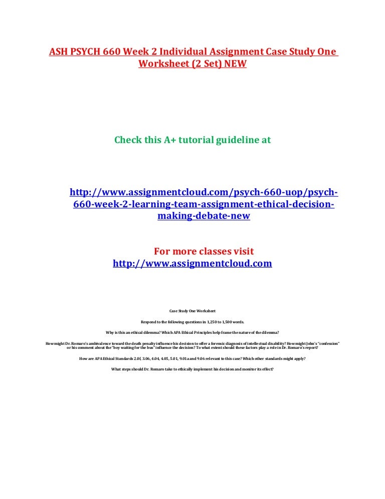 Case study one worksheet psych 660 08 image
