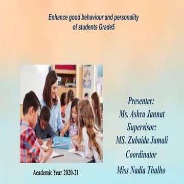 Enhance Good Behaviour And Personality of Students Grade5 BY Ashra 