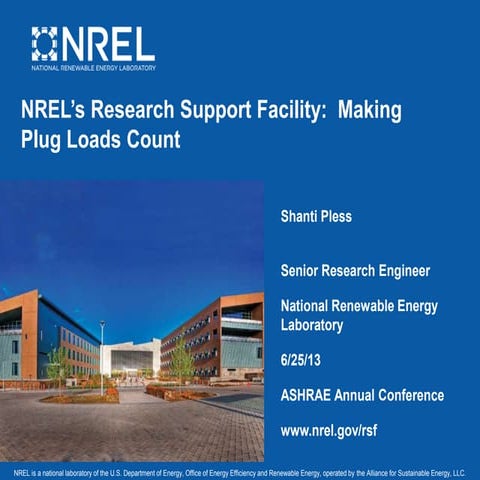 NREL’s Research Support Facility: Making Plug Loads Count | PPTX