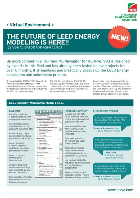 THE FUTURE OF LEED ENERGY MODELING IS HERE!! IES VE-Navigator for ASHRA E 90.1