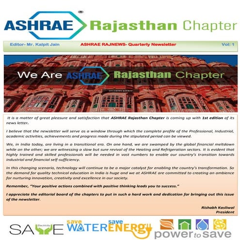 Ashrae Rajasthan Chapter Newsletter-1
