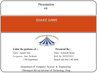 project on snake game in c language