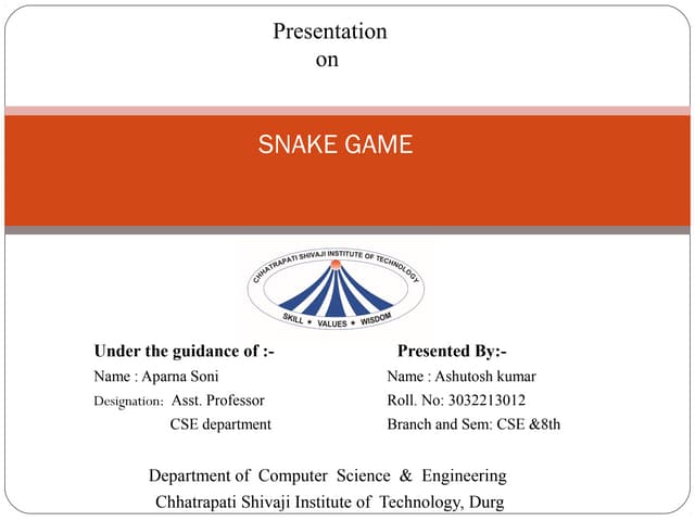project on snake game in c language