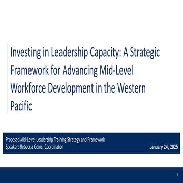 A Roadmap for Strengthening Health Leadership in the Western Pacific Region