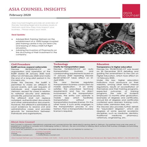 Asia Counsel Insights February 2020
