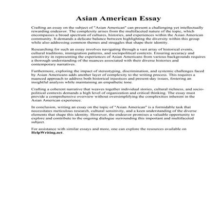 Asian American Essay