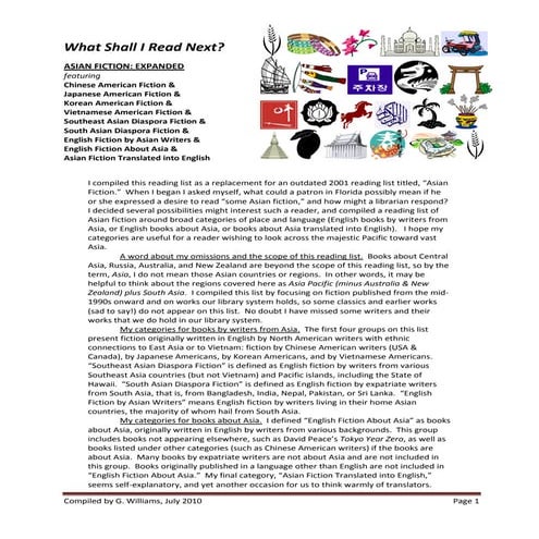 Asian Fiction Reading List : What Shall I Read Next?