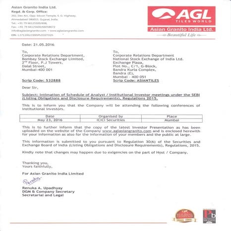 Asian granito india ltd  -2016