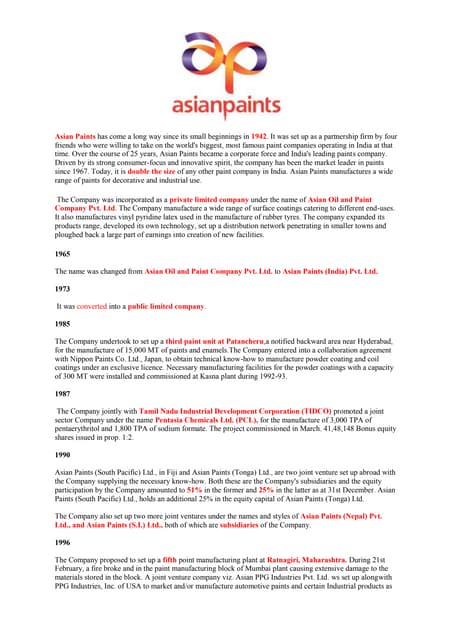 Asian paints Sales and Distribution strategy | PPTX