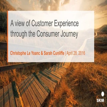A view of the customer experience through the consumer journey