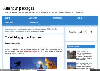 Thailand travel guide 2016 Thailand travel guide 2016