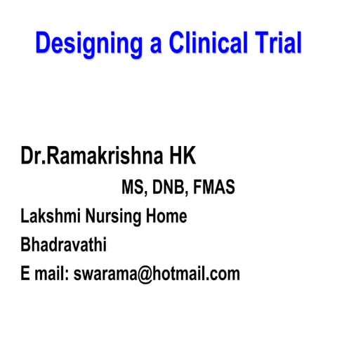 Clinical trial in surgery design protocol