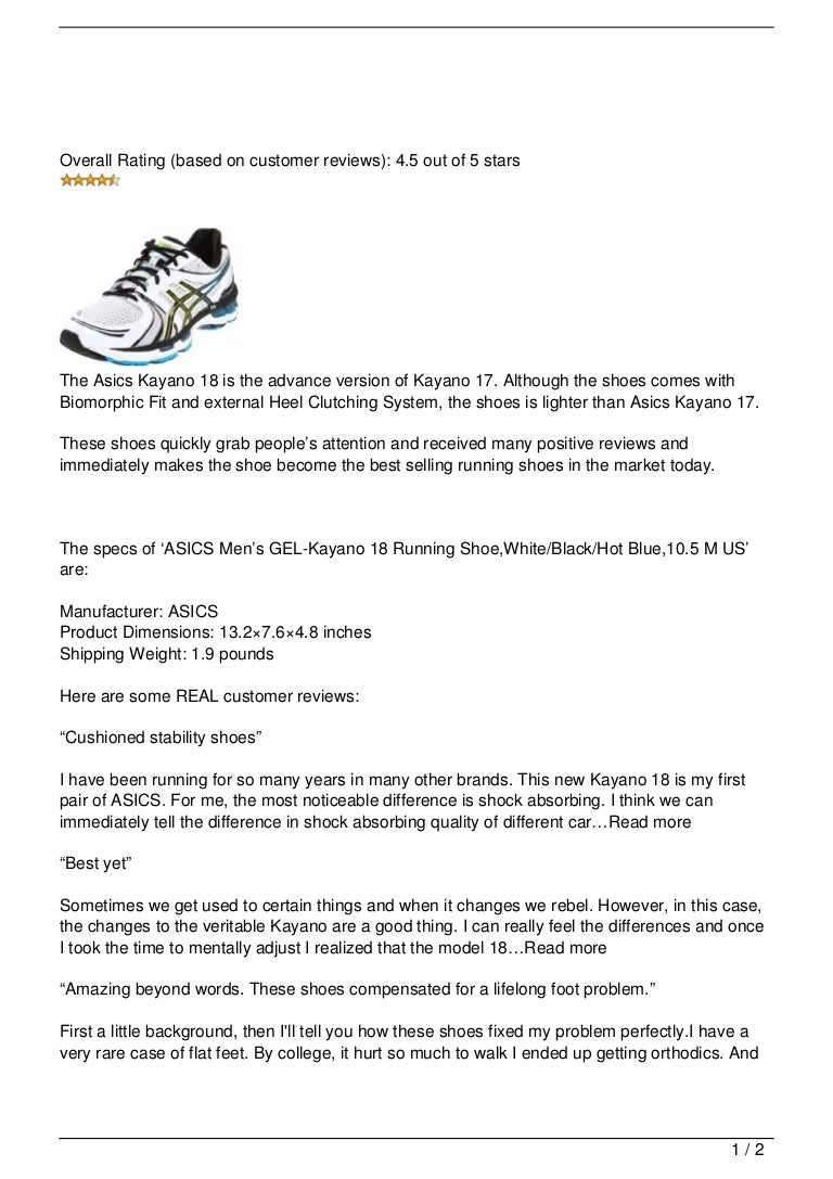asics shoes rating
