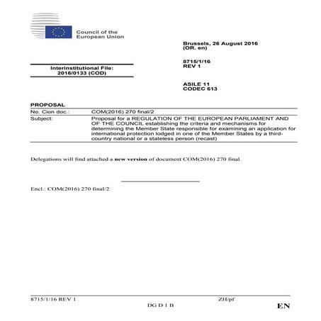 Reform of the Dublin III Regulation