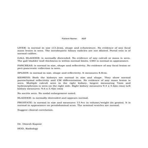 MRI renal angiogram reported document for template. | DOCX
