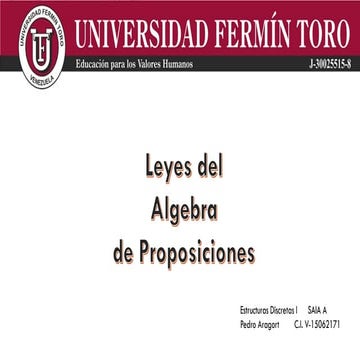 Leyes del álgebra de proposiciones