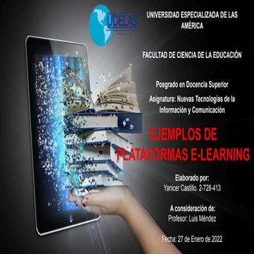 EJEMPLOS DE  PLATAFORMAS E-LEARNING