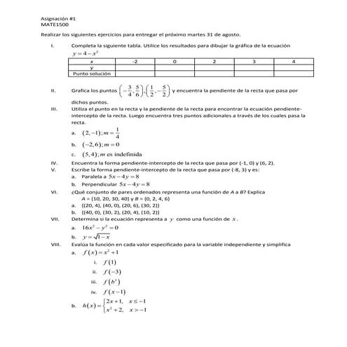 Asignación #1 - MATE1500