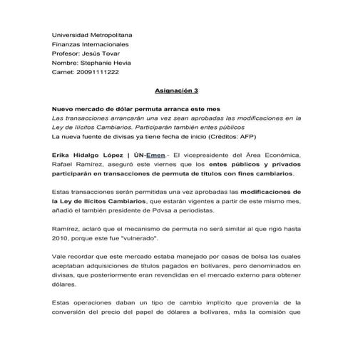 Comentario sobre el nuevo mercado permuta en Venezuela