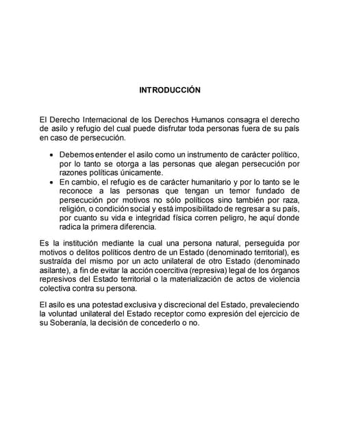 Derecho de Asilo Derecho de Asilo