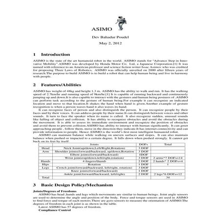 Asimo brief introduction