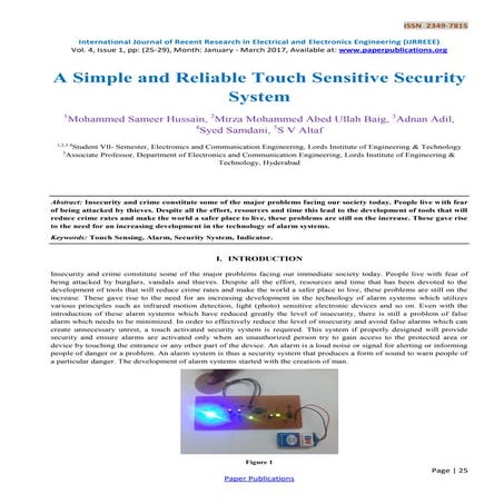 A Simple and Reliable Touch Sensitive Security System