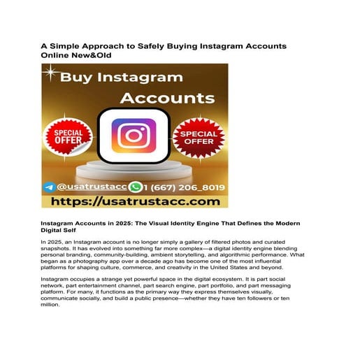 A Simple Approach to Safely Buying Instagram Accounts Online New&Old.pdf
