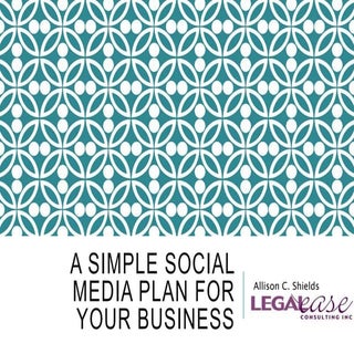A simple social media plan for your...