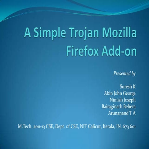 A Simple Trojan Mozilla Firefox Add-on