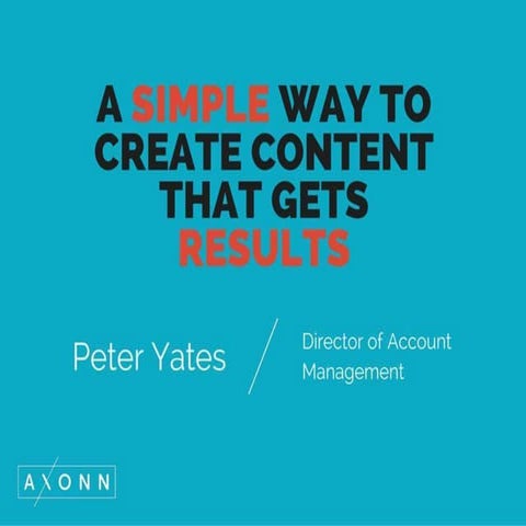 A simple way to create content that gets results