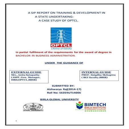 A sip report on training & Development