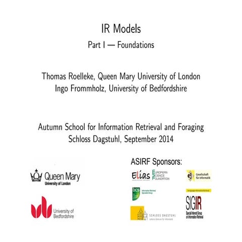 Information Retrieval Models Part I